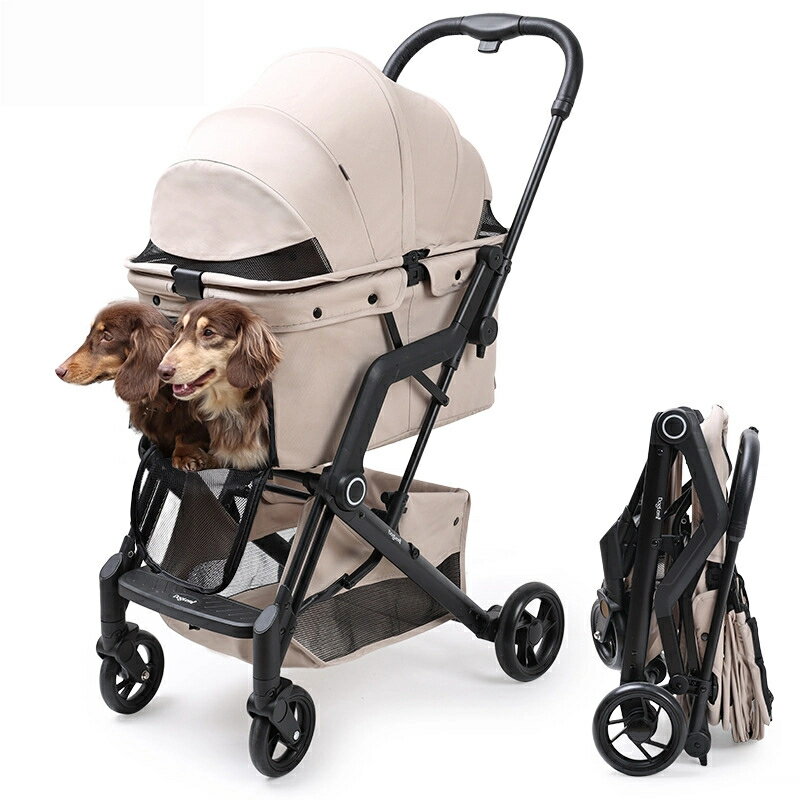【耐荷重 30kg】伸縮&折りたたみ ペットカート 犬 猫 用 コンパクト 軽量設計 取り外し可能シート 通院 旅行 散歩 ベビーカー