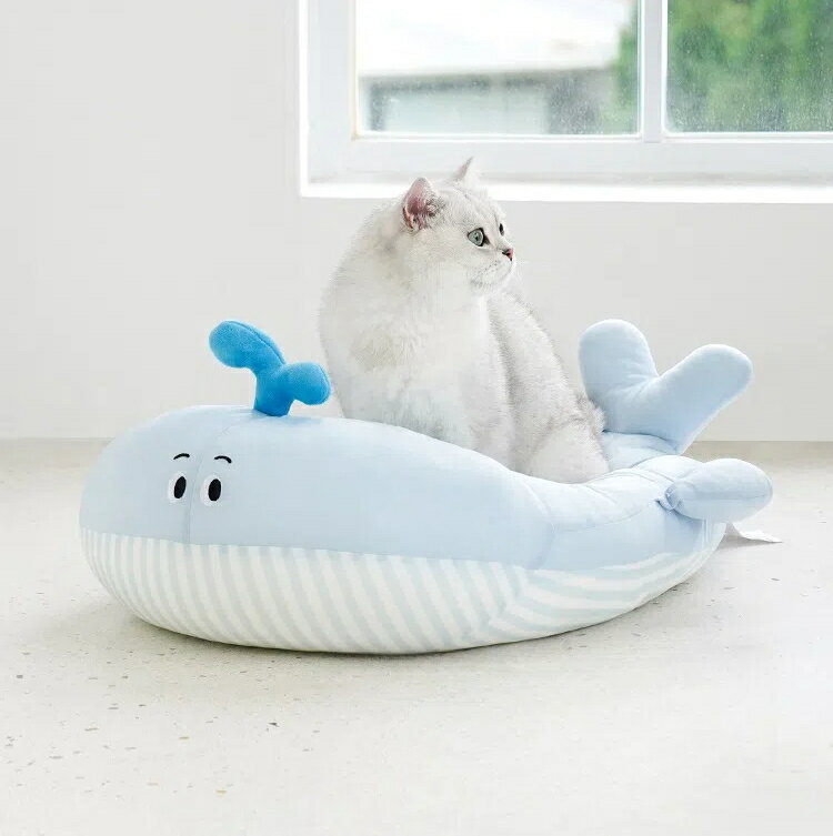 【夏用/四季対応】小型犬猫用クールベッド ひんやり冷却ジェルマット 夏の暑さ対策 通気性抜群 鯨型デザイン ペット用涼感マット