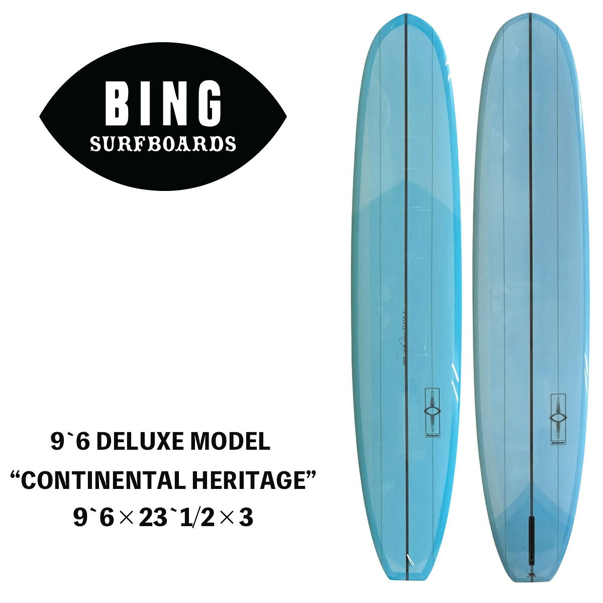 【SURFMARKET AUTUMN CAMPAIGN】 秋のサーフシーズンに向けて、期間限定キャンペーン開催！ ◆キャンペーン内容 お受け取り方法をお選びください 発送をご希望の場合 送料無料 店頭受け取りの場合 お好きなCRAFTSMANサーフギアをプレゼント！ 下記よりお好きな商品を1点お選びいただけます。 CRAFTSMAN ハードケース CRAFTSMAN ニットケース CRAFTSMAN FIN _____________________________________________________________ ◆キャンペーン期間 2026年9月28日（月）まで _____________________________________________________________ ※注意事項 ・対象商品・特典内容は商品により異なります。 ・送料無料は、西濃運輸による最寄り営業所止めでの発送となります。 ・沖縄・離島地域につきましては、別途中継料が発生いたします。 ・店頭受け取り特典のプレゼントは、対象商品の中から1点お選びいただけます。 ・フィンをお選びいただく場合は、原則として弊社スタッフが選定させていただきます。 ・2＋1フィンセットをお選びの場合は、サイドフィンまたはセンターフィンのいずれか1点が対象となります。 _____________________________________________________________ BING（ビング） 1950年代に「BING COPELAND」がカリフォルニアで創業したサーフインダストリーの重要ブランド。 それぞれの時代を担うシェイパーとサーファーが今日までブランドに携わり、クラシックでハイクオリティーなプロダクトをリリースし続けている。 現在のヘッドシェイパーは「MATT CALVANI」。 BING DELUXE ― CONTINENTAL HERITAGE CONTINENTALの名をまとった、特別なDELUXE 今回、日本初入荷となったBINGのニューモデル「DELUXE」。 その中に、非常に特別な2本が完成しました。 シェイプ、ボトムデザイン、ロッカーなど、 ボードそのものはMatt Calvaniが新たにデザインした最新モデル「DELUXE」。 しかし、そのディケールにはDELUXEのルーツとなった 名作「CONTINENTAL」のネームが入っています。 最新のDELUXEでありながら、その原点であるCONTINENTALの名をまとった特別な2本。 「CONTINENTALからDELUXEへ」 長年にわたりMatt Calvaniが磨き上げてきたロングボードデザインの系譜、 その原点と進化が一枚のサーフボードの中で交差しています。 CONTINENTALのDNAを受け継ぎながら、新たなステージへと進化したDELUXE。 日本にDELUXEが初めて入荷したタイミングで生まれた、 そのストーリーを象徴するような世界に2本だけの「DELUXE ― CONTINENTAL HERITAGE」です。 _____________________________________________________________ CONTINENTALから生まれた、新たなDELUXE 長年にわたりBINGのロングボードラインを代表してきた「CONTINENTAL」。 そのCONTINENTALで培われた優れたデザインを継承しながら、 シェイパー Matt Calvaniが、さらに高い操作性とスピード、 そしてノーズライディング性能を追求して完成させたモデルが「DELUXE」です。 DELUXEはCONTINENTALと同等のワイズを維持しながら、ノーズとテールをよりナローに設定。 CONTINENTALの特徴であるパラレルなアウトラインからワイドポイントを後方へ移動させることで、 ボードの反応を高め、より素早く軽快なターンを可能にしています。 ボトムには、CONTINENTALから受け継いだ深いブレンデッドコンケーブを採用。 さらにナローになったテールブロックに合わせてテールロッカーを加えることで、 ボード全体のマニューバビリティを高めるとともに、ノーズのリフトも向上。 これにより、波のポケットへ素早くボードをセットし、 よりディープで長いノーズライディングへとつなげることができます。 単純にCONTINENTALを細く、軽くしたモデルではありません。 CONTINENTALが持つ優れたノーズライディング性能を継承しながら、 より速く、より軽快に、そしてより積極的にボードを動かせるよう再構築されたモデル。 それが「DELUXE」です。 _____________________________________________________________ 約8〜10％の軽量化 DELUXEではブランクにも変更が加えられています。 CONTINENTALで使用されていたクラシックなブラウン・デンシティから グリーン・デンシティへ変更することで、ボード全体で約8〜10％の軽量化を実現。 この軽量化も、DELUXEならではの軽快なレスポンスとマニューバビリティにつながっています。 Matt Calvaniが語る、 「CONTINENTALを気に入っていたなら、DELUXEもきっと気に入るはず。」 CONTINENTALという完成度の高いロングボードを否定して生まれたのではなく、 その優れたDNAを受け継ぎ、さらに進化させることで誕生したDELUXE。 そして今回の2本には、そのルーツである「CONTINENTAL」の名が刻まれています。 過去と現在。 CONTINENTALとDELUXE。 BINGのロングボードデザインの系譜を、一枚のボードで感じることのできる特別な2本です。