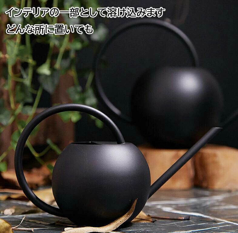 SSWSTOREの店長おすすめ じょうろ 水差し おしゃれ ジョウロ 400ml 1000ml 如雨露 園芸 高級感 小型 丸形 かわいい 散水 観葉植物 園芸用 鉢植え｜アングル3