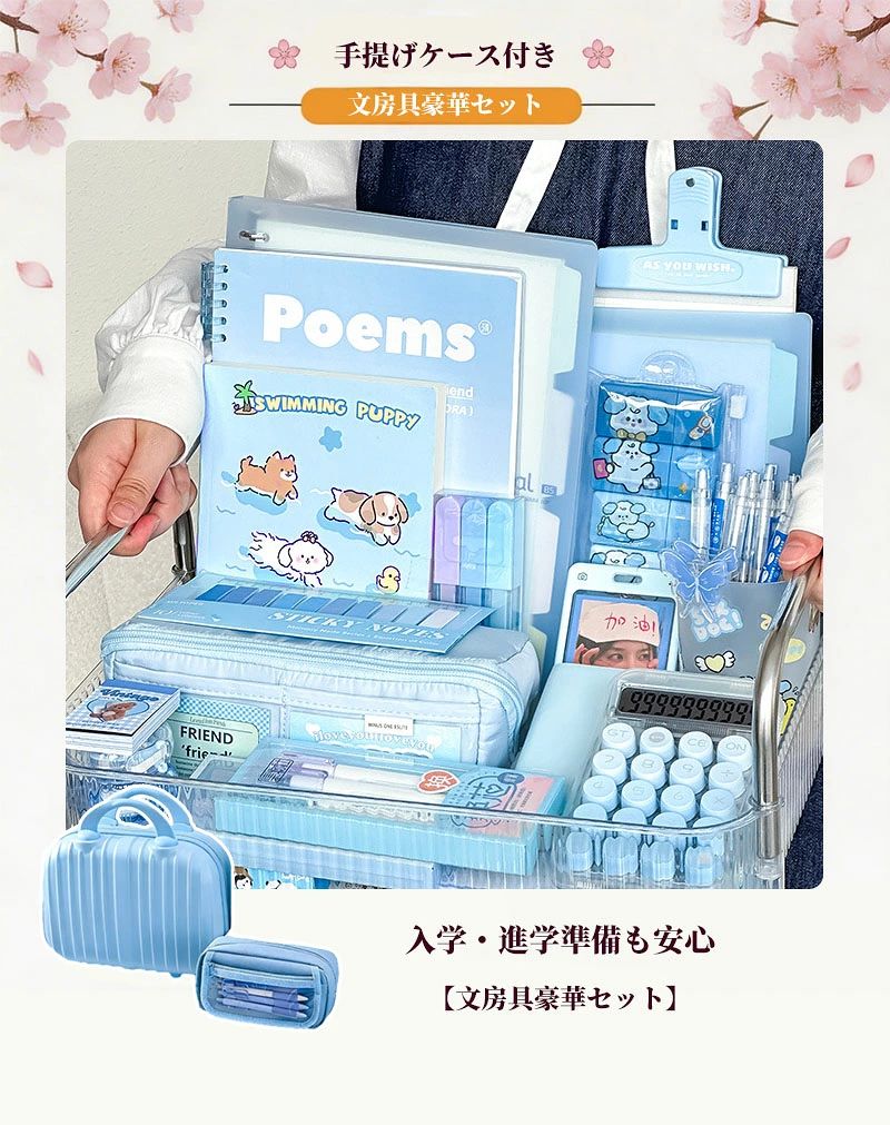 文房具セット 収納ケース付き 描き用 学習玩具 ボールペン ギフト 携帯便利 中学生 可愛い 高校生 プレゼント 卒業記念品 おしゃれ 文房 ssw-ec-10007793 SSWSTORE サンプル画像2