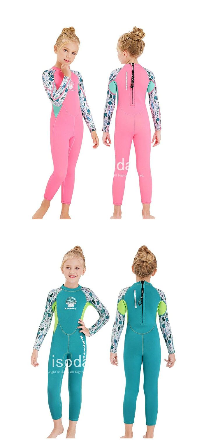 SSWSTOREのキッズ ウェットスーツ 子供 ダイビング 厚さ 2.5mm スキン マリンスポーツ 長袖 保温 耐久性 伸縮性 ダイビングスーツ UVカット 日焼け｜アングル3