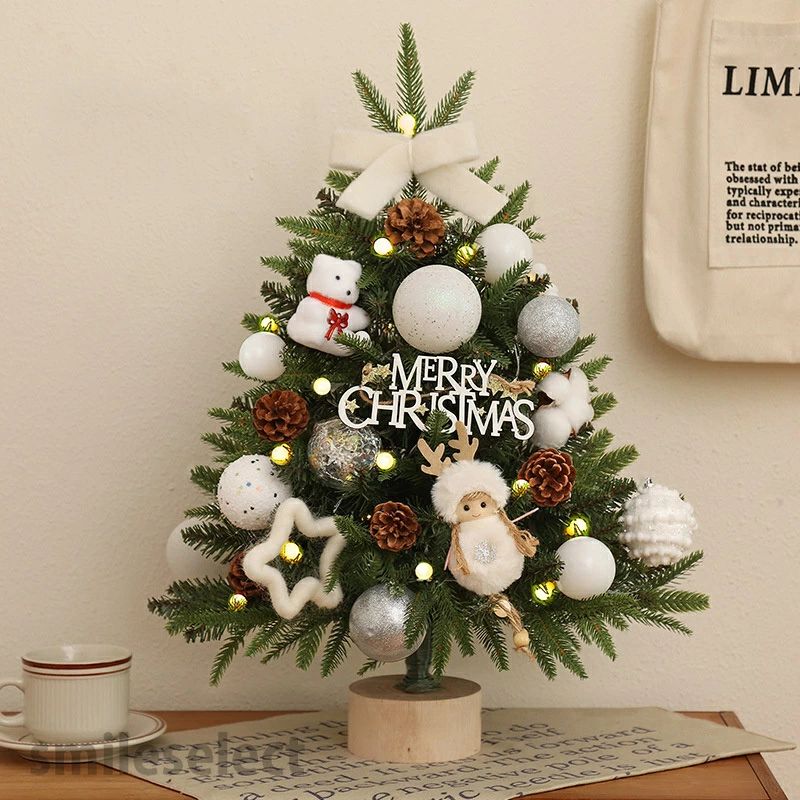 クリスマスツリー 卓上 おしゃれ LEDライト 北欧 小型 45cm 60cm ミニツリー クリスマス飾り 葉っぱ 落ちない 常時点灯/点滅ライト LED