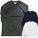 ラコステ 長袖 Tシャツ メンズ LACOSTE ロンT ロゴ ベーシック ロングスリーブ Tシャツ MENS L/S T-shirt 長袖Tシャツ 男性 厚手 綿 コットン 大きいサイズ スポーツ ブランド ホワイト ブラック ネイビー 白 黒 紺 M L XL TH3273