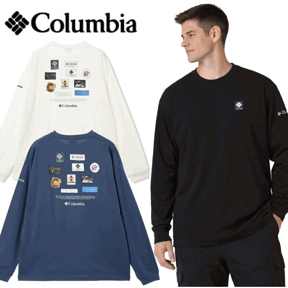 Rakuten - Columbia コロンビア スタックブルックグラフィックロングスリーブTシャツ 長袖Tシャツ ロンティー ロンTメンズレディースユニセックス バックプリント 白黒ホワイトブラック PG4837 ブランド