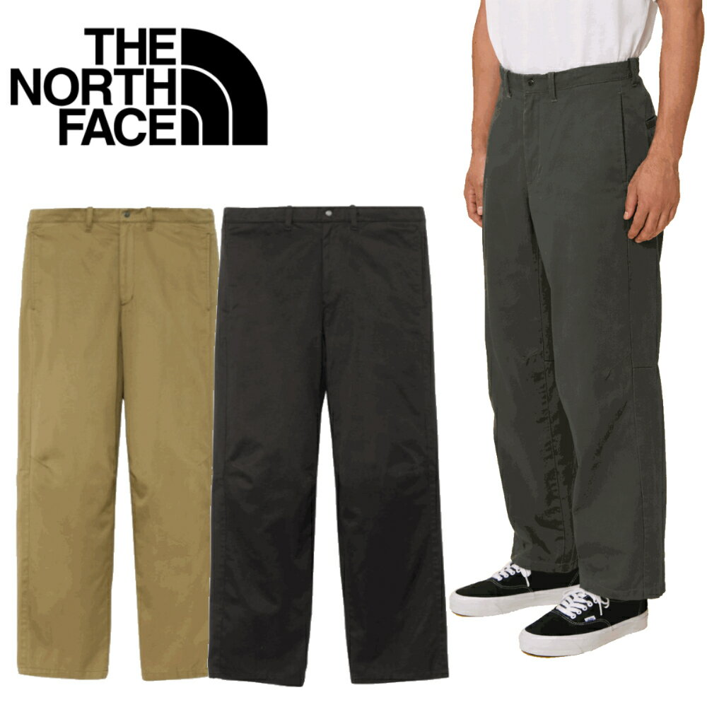 乐天商城 - THE NORTH FACE ザノースフェイス ロックステディチノパンツ NB32635 メンズ ロングパンツ チノパン コットン はっ水 リラックス ワイド ゆったり 太め ブラック ベージュ チャコール