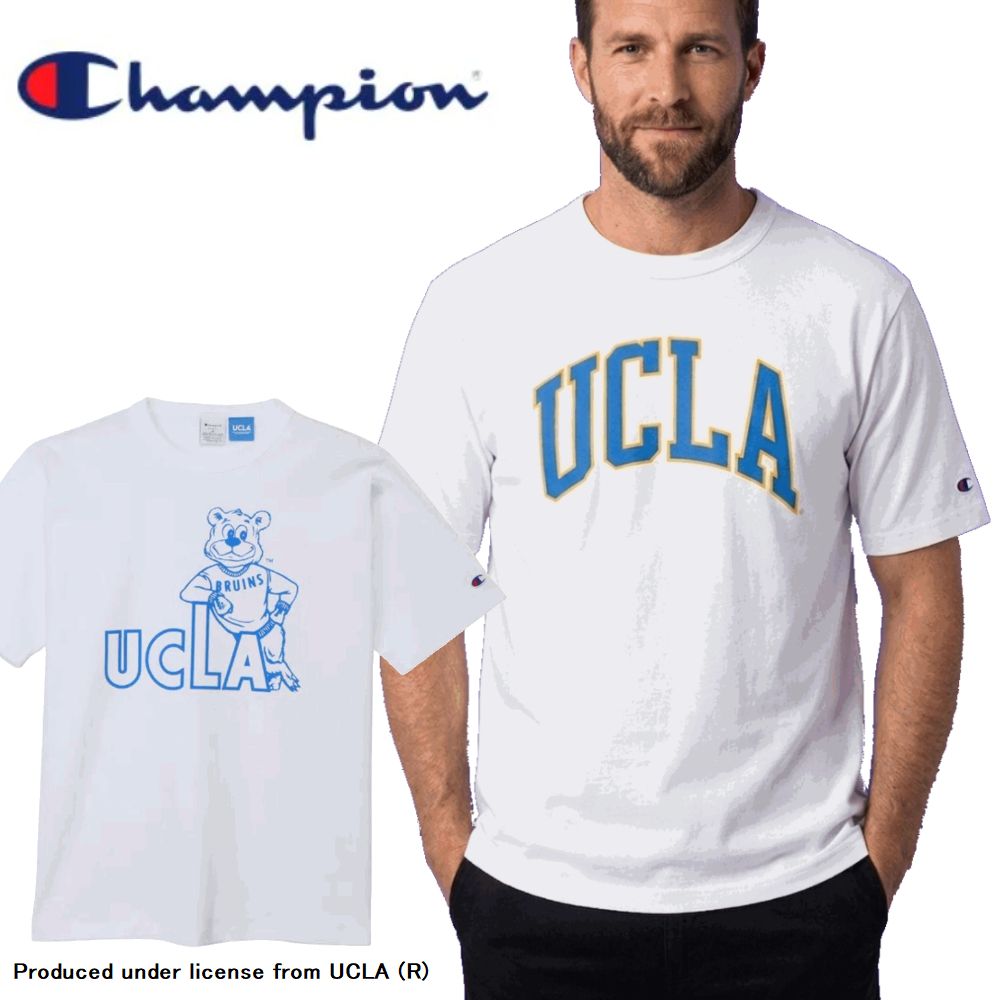 乐天商城 - Champion チャンピオン MADE IN USA UCLA ショートスリーブTシャツ アメリカ製 T1011 ティーテンイレブン ヘビーウェイト 肉厚 C5-D301 熊クマ カリフォルニア