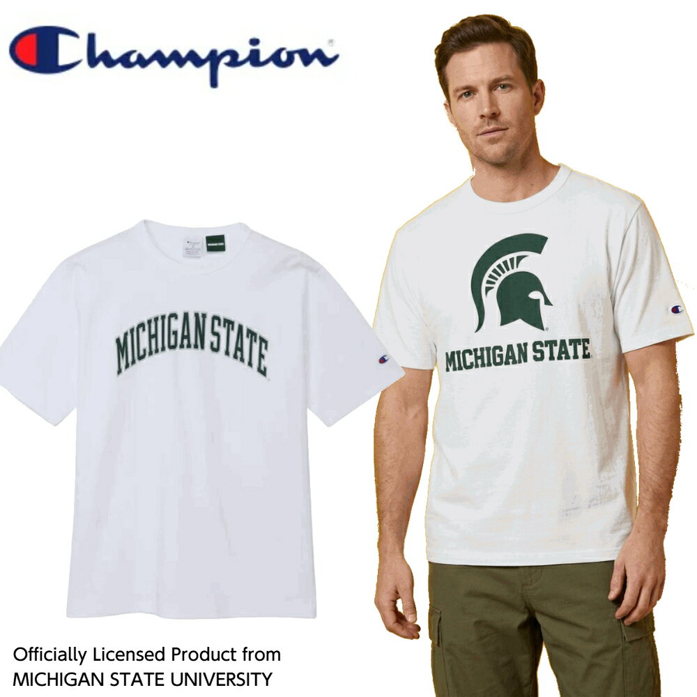 乐天商城 - Champion MADE IN USA MICHIGAN STATE UNIVERSITY T-shirt チャンピオン アメリカ製 ミシガン州立大学プリントTシャツ C5-D304 T1011 ティーテンイレブン アメカジ カレッジ ホワイト グリーン
