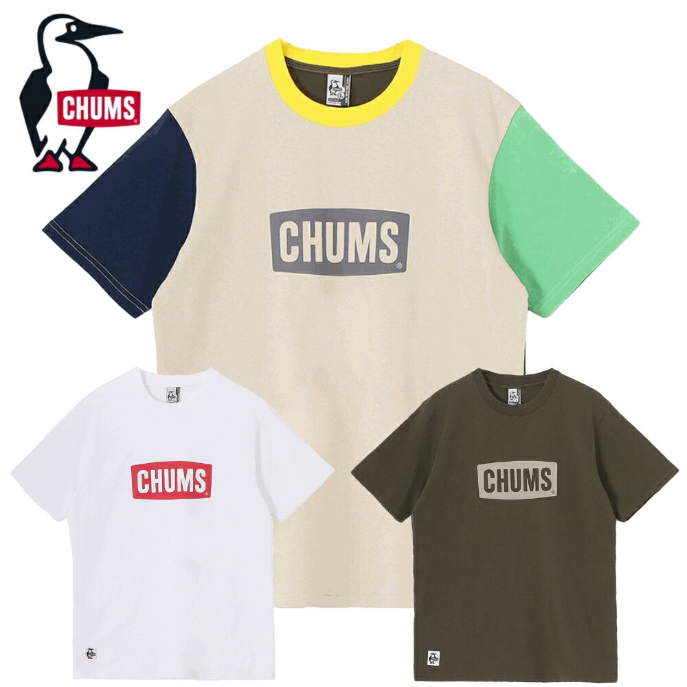 Rakuten - CHUMS Logo T-Shirt チャムス ロゴTシャツ 半袖 ティーシャツ メンズ レディース CH01-2753 アウトドア ブービー ペンギン 定番 ホワイト カーキ オリーブ クレイジー