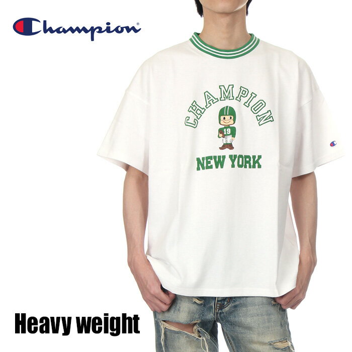 乐天商城 - チャンピオン Tシャツ メンズ レディース CHAMPION ボブルヘッド 半袖Tシャツ 厚手 ボックスタイプ ルーズフィット ヘビーウェイト ゆったり 大きいサイズ アメリカ綿 おしゃれ カジュアル スポーツ ブランド M L XL 白 C3-Z326