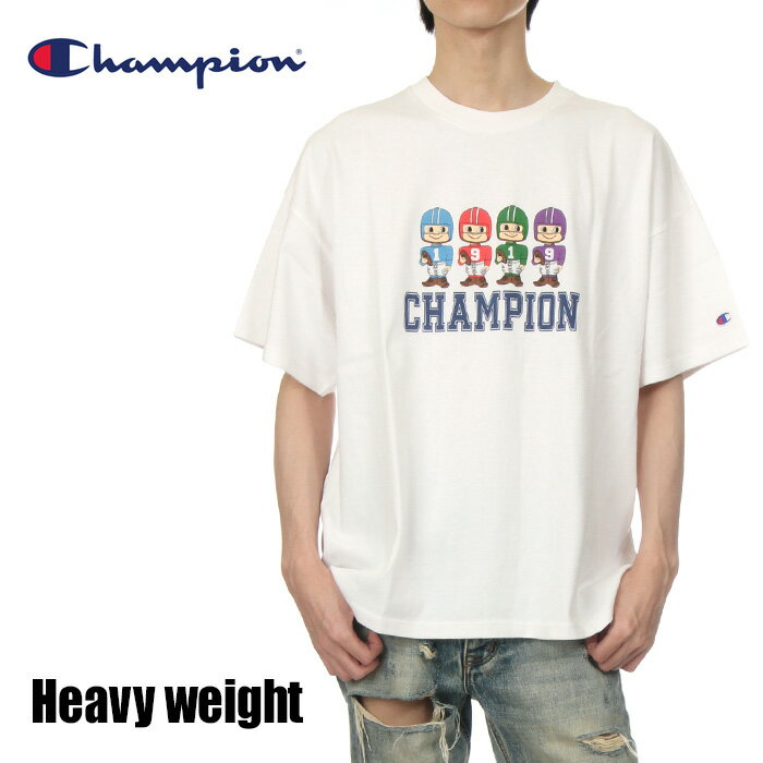 乐天商城 - チャンピオン Tシャツ メンズ レディース CHAMPION 半袖Tシャツ 厚手 ボックスタイプ ルーズフィット ゆったり 大きいサイズ アメリカ綿 カジュアル スポーツ ブランド M L XL 白 C3-Z325