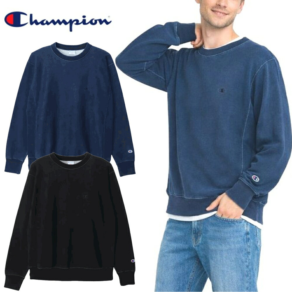 乐天商城 - チャンピオン リバースウィーブ スウェットシャツ トレーナー Champion Reverse Weave Sweat Shirt クルーネック 丸首 裏毛 パイル 10oz. French Terry 10オンス フレンチテリー インディゴ ネイビー ブラック シンプル ワンポイント 定番 C3-C020