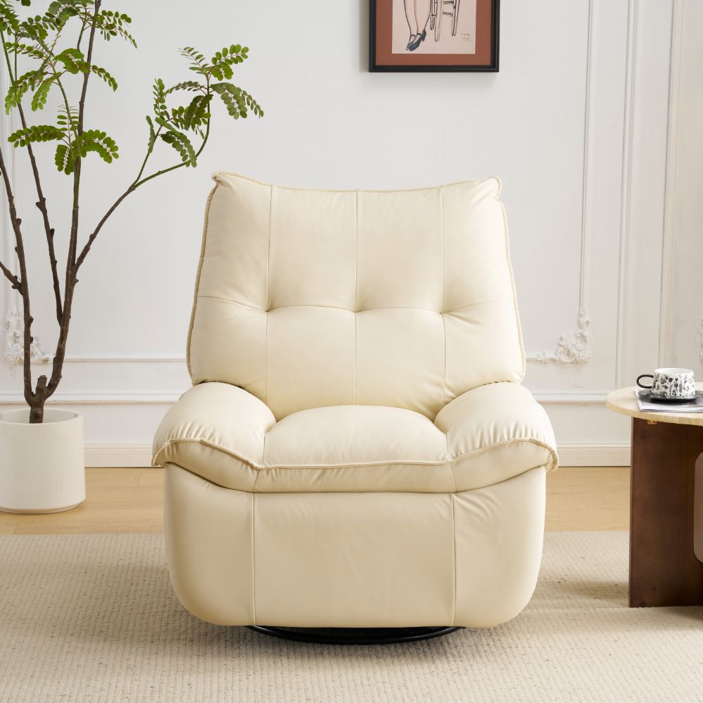 電動リクライニングソファー 肘掛けなし USB+Type-C充電口付き 約147度リクライニング 270度回転ゆりかご揺れ リクライニングチェア オットマン一体型 1人掛け 電動ソファ モーションソファー 耐圧分散 スマホ充電可