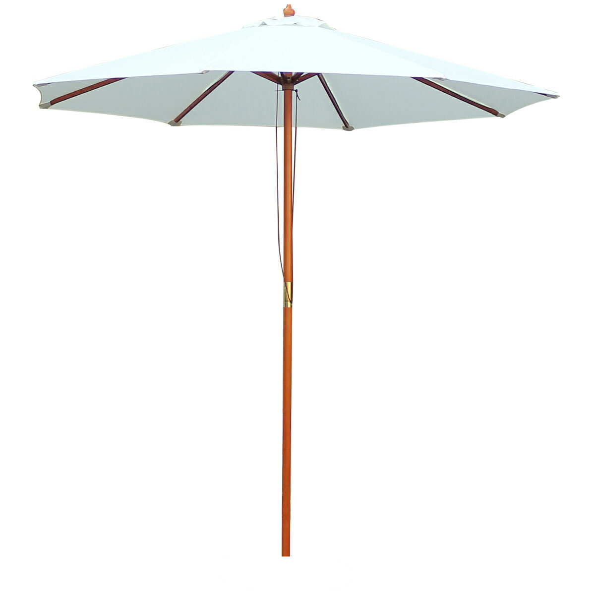 木製 ガーデンパラソル 240cm アイボリー 日除け 滑車付 分割