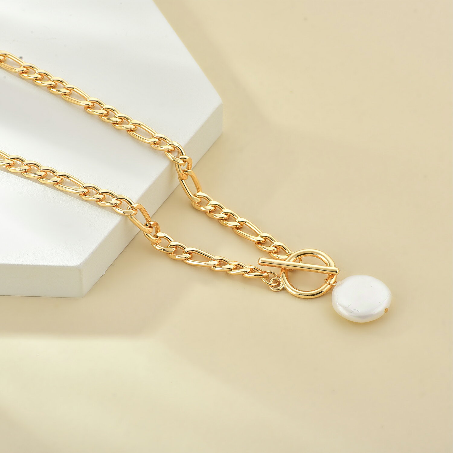 【任意の2点で 999 円Get!】ネックレス オーバルチェーン レディース 人気 ネックレスチェーン 真珠 華奢 ゴールド 太い 喜平 ショート 45cm 金...