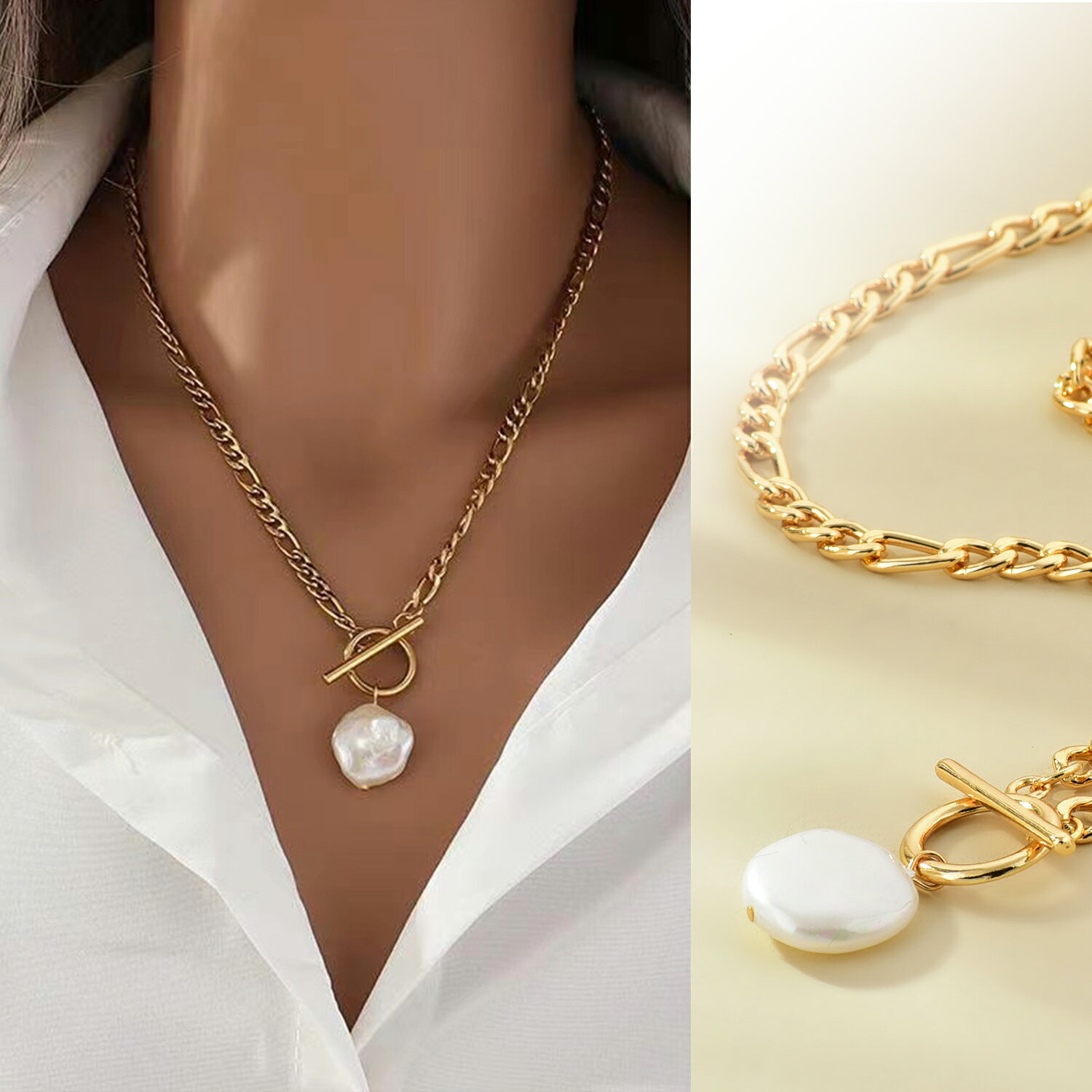 【任意の2点で 999 円Get!】金属アレルギー対応 ネックレス レディース ネックレスチェーン 人気 真珠 華奢 ゴールド 太い 喜平 ショート 45cm ...