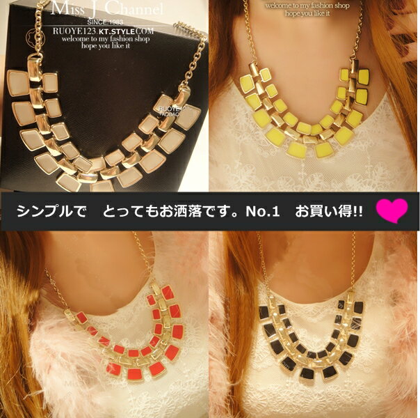 ビジューネックレス.エナメルカラー.レディースビジューネックレス.ビジューネックレス