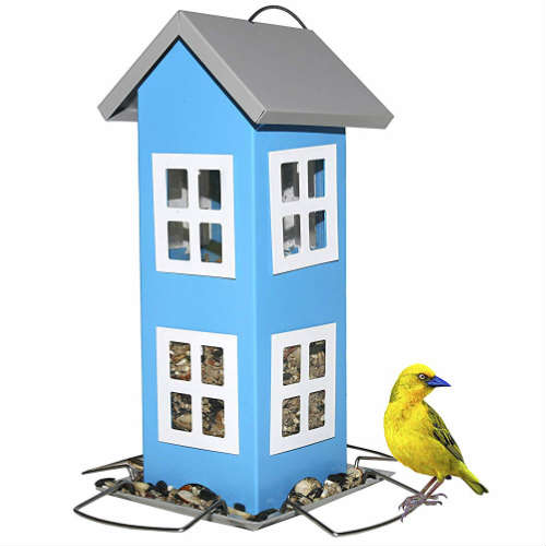 Ridge Wild Bird House Feeder リッジ ワイルド バード ハウス フィーダー レッド ブルー 庭 ガーデニング 鳥 えさ箱 アイアン えさ台 えさ置き 餌箱 餌付け レッド 赤 ブルー 青