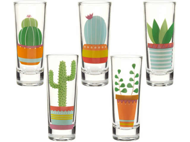 PARTY CACTUS SHOT GLASSES 5個1SET パーティー カクタス ショットグラス サボテン メキシコ テキーラ カップ メキシコ料理 メキシカン バー 店舗