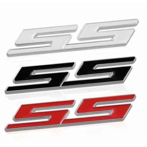 Chevrolet Emblem SS Sticker シボレー アメ車メーカー ステッカー スーパースポーツ アメリカ シェビー カマロ エンブレム 454SS インパラSS ブラック レッド ホワイト シルバー 【ネコポス】