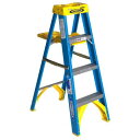 WERNER 4 ft. TYPE I FIBERGLASS STEP LADDER WITH SHELF BLUE 1.2メートル ワーナー ファイバーグラス ステップ ラダー 棚付き 4フィート 脚立 スライダー USA アメリカ 6004S