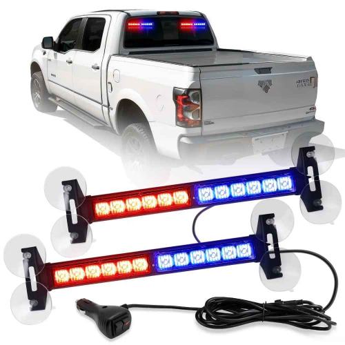 樂天商城 - LED AINBIN 2 Dash STROBE LIGHTS Red Blue 2×10.75インチ ダッシュ緊急ストロボライト ストロボ ライト 緊急車両 フロントガラス・リアガラス用 パトカー ポリス アメリカ アメ車