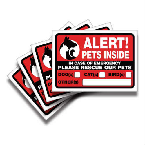 iSYFIX Alert Pets Inside Signs Stickers 4 （アラート ペット インサイド サイン ステッカー 4枚） ペットが家の中にいることをお知らせするステッカーです！ 火災、洪水、地震などの緊急時にペットがいることを知らせることができます。 ステッカー4枚入り 防水性、耐候性、引っかき傷、UV耐性のあるラミネート加工 サイズ 縦 約13cm　横 約18cm こちらの商品は【ネコポス】対応です。 ※アメリカ輸入商品です。 新品未使用ですがパッケージに輸送の際に出来たダメージが多少ある場合がございます。 【Alert Pets Inside Signs】【ペット注意】【4枚】【お知らせ】【シール】【ステッカー】【アメリカ】【アメリカン雑貨】【注意】【Sticker】【ペット】【犬】【猫】【鳥】　