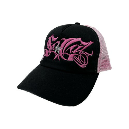 【SALE】NO FEAR Hat ノーフィアー キャップ レディース ポップ カジュアル アメリカ モトクロス ブラック メッシュキャップ スナップバック ブラック＆ピンク