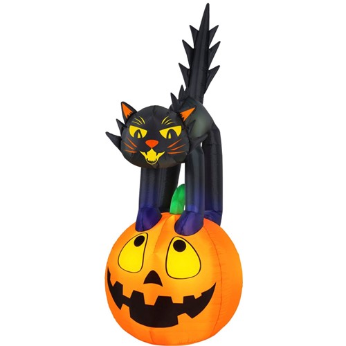 190cm Halloween Airblown Inflatables pumpkin patch エアーバルーン ハロウィン 黒猫 かぼちゃ パンプキン キャット 立体 業務用 店舗 ハロウィーン 3D アメリカ パーティー