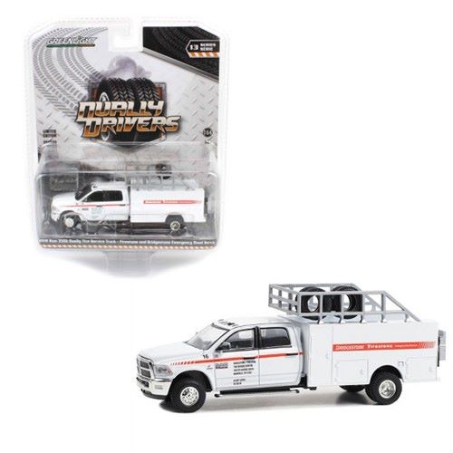2018 Ram 3500 Dually Tire Service Truck Firestone and Bridgestone Emergency Road Service Dually Drivers 1:64 2018 ラム 3500 デュアリー タイヤ サービス トラック ファイアストン アンド ブリヂストン 緊急ロード サービス デュアリー ドライバーズ 1:64 ミニカー