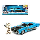 Looney Tunes 1970 Plymouth Road Runner Wile E. Coyote Figurines 1:24 Scale Diecast Model Car ルーニーテューンズ ワイリーコヨーテ ミニカー アメリカ アメリカン カリフォルニア ダイキャスト アメ車 アニメ ワーナーブラザーズ Jada ロードランナー