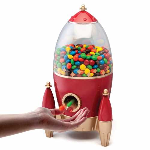 Candy Dispenser Automatic Rocket キャンディー ディスペンサー オートマティック ロケット チョコレート 容器 アメリカ ギフト オフィシャル レッド 赤 RED お菓子 ガムボール ナッツ おやつのサムネイル