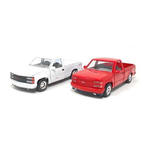 1992 Chevrolet 454 SS Pickup Truck 1:24 Diecast シボレー ピックアップトラック ミニカー アメリカ アメリカン ダイキャスト アメ車 赤 レッド Red ホワイト 白 White