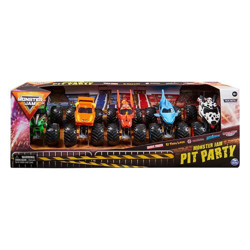 Monster Jam Pit Party 1/64 Scale 5台セット モンスタージャム Grave Digger Megalodon El Toro Loco おもちゃ 車両 スーパーチャージャー Official グレーブディガー メガロドンのサムネイル