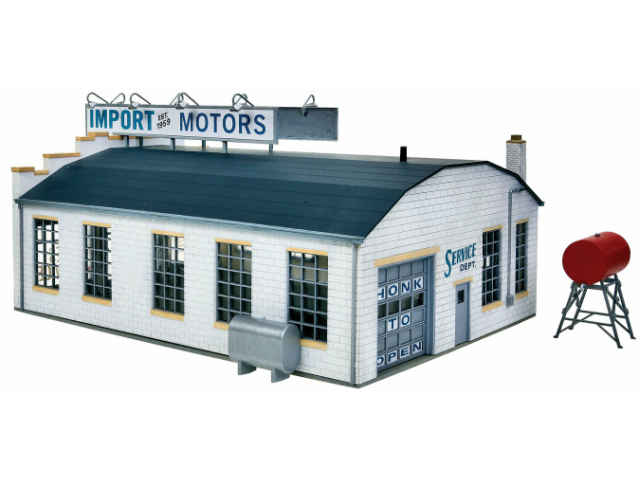 STAB BLUE ENTERPRISEのプラモデル Walthers Import Motors ウォルサーズ インポート モーター ジオラマ 車屋 カーショップ ディーラー ホビー おもちゃ TOY アメリカ フィギュア フィギア 模型 アメリカ ギフト プレゼント スケールサイズ1:87 1/87 HOゲージ アメリカ雑貨 アメリカン雑貨｜アングル2