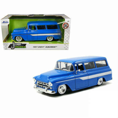 Jada 1957 Chevrolet Suburban Blue 1:24 Scale Diecast Model シボレー サバーバン ブルー ミニカー アメリカ アメリカン カリフォルニア ダイキャスト ワゴン アメ車 Just Trucks