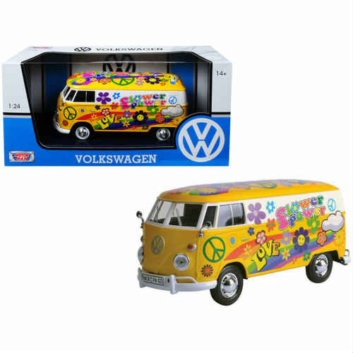 Motor Max Volkswagen Delivery Van Flower Power 1:24 Scale Diecast Model モーターマックス フォルクスワーゲン デリバリーバン フラワー パワー 1：24スケール ダイキャスト アメリカ カラフル 花 ポップ ワーゲン アメリカ雑貨 アメリカン雑貨