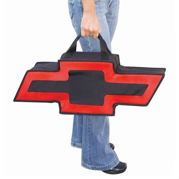 Black Chevy Logo with Red Border Nylon Bag シボレー・バッグ・アメ車・車・キャンパスバック・ボータイ・ツールバック