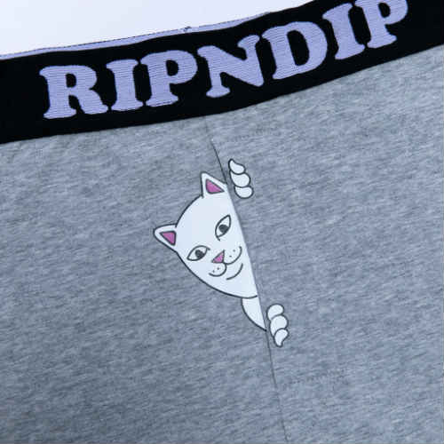 RIPNDIP Peek A Nermal Boxers (Heather Grey) リップンディップ ボクサーパンツ グレー Lサイズ アンダーウエアー パンツ アメリカ Skateboard スケートボード ロサンゼルス Cat 猫 ネコ スケーター ヘザーグレー