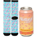 Natural Light Naturdays Flamingos Crew Socks In Beer Can Gift ナチュラルライト ナチュルデイズ フ...