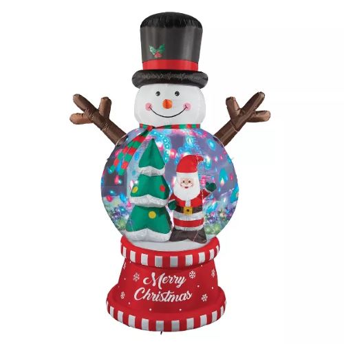 240cm Snowman Globe Christmas Outdoor Inflatable Decoration エアーバルーン スノーマン サンタ ツリー スノードーム ウィンター デコレーション クリスマス サンタクロース 立体 3D アメリカ パーティー 装飾 ライト インフレータブル 雪だるま