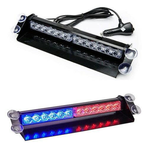 LED Emergency Light 14” 12 LED 9 Flashing Modes ポリス ストロボ ライト エマージェンシー フラッシュモード 9パターン フロントガラス用 アメリカ 警察 アメ車