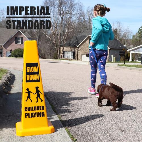 Imperial Standard Children Playing Cone インペリアルスタンダード チルドレン プレイイング コーン キッズアラート スローダウン 通学路 キッズ スロー 警告コーン サインボード サイン キッズ 警告 注意看板 安全 確認