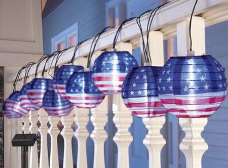 Flag Lantern Solar String Light Set 10球 フラッグ ランタン ソーラー ストリングライト セット クリスマス イルミネーション ライト ちょうちん 提燈 電飾 アメリカ 星条旗 業務用 提灯 パーティーライト ガーデンライト ガーランドライト