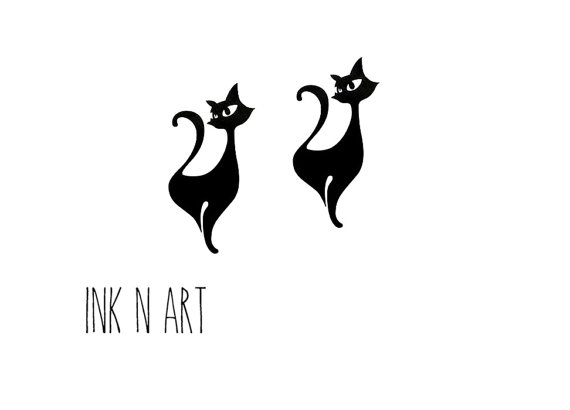 InknArt Tattoo Design Sticker タトゥー デザイン ステッカー キャット TATTOO 猫 シール 貼る アメリ..