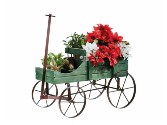Amish Style Country Wagon Wood Green Blue Red Garden Planter カントリーワゴン プランター グリーン ガーデニング ウッド 木製ワゴン アメリカ 花台 インテリア フラワーボックス フラワー…