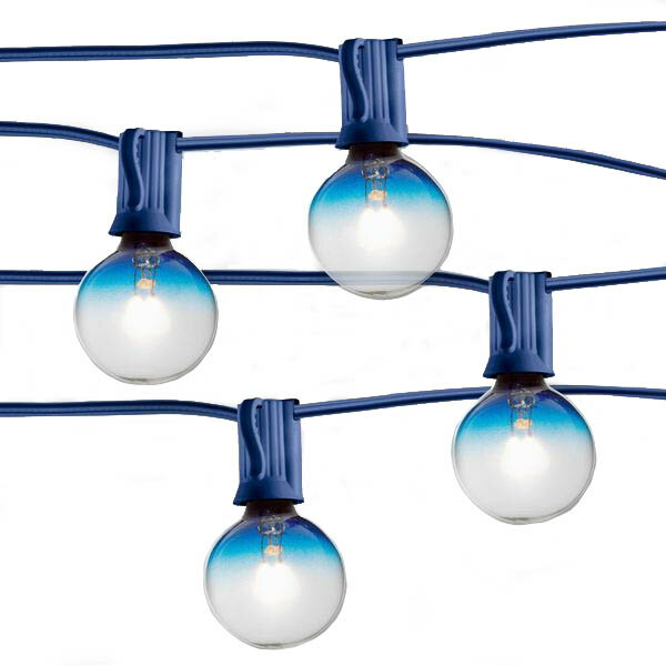 Sunnest 13FT G40 Globe String Lights, 20球 LED G40 Bulb お庭パーティー、お部屋の飾りにムード満点。 ステキにパーティー会場アレンジを。 電球の上側がブルーになっています。 電球サイズ　G40 直径約4cm 口金　E12 定格電圧　120V ヒューズ　5A 電球1個　3W（ガラス製） 全長　約4メートル 電球20個入り。 屋外でご使用の場合雨などにはご注意ください 防水ではありません。 ご家庭用の100Vコンセントでお使い頂けます。 本商品のコンセントはUS仕様の為オス側の片方の幅が広いタイプです。 日本のコンセント差込側の殆どが片側が広い仕様ですがそうでないタイプもあります。 その際は差込口の合う蛸足コンセントなどをご使用ください。 ※アメリカ輸入品です。 パッケージに若干のダメージがある場合があります。 製造時からの擦れ、剥げ、ずれがある場合がございます。 【電飾】【パーティライト】【ライト】【クリスマス飾り】【飾り】【tree Lights】【イルミネーション】【ガーデン】【ガーデニング】【ロハス】【BL55】