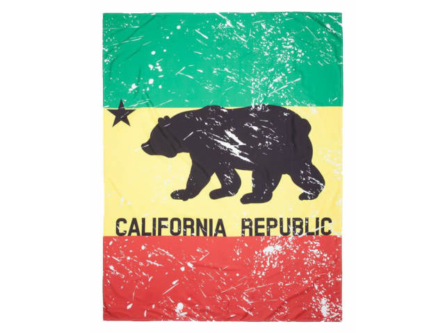 Rasta CA Bear Tapestry ラスタ CA ベアー タペストリー カリフォルニア州旗 州 アメリカ ラグ マット アメリカ雑貨 カリフォルニア ベアー 