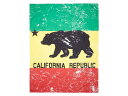 Rasta CA Bear Tapestry ラスタ CA ベアー タペストリー カリフォルニア州旗 州 アメリカ ラグ マット アメリカ雑貨 カリフォルニア ベアー 