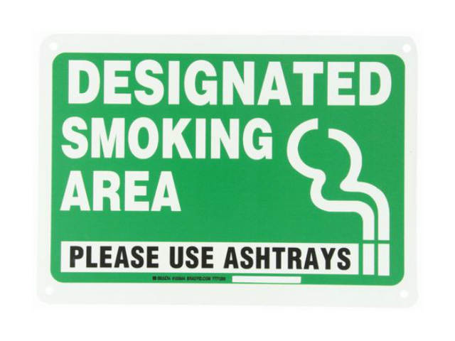 Designated Smoking Area Green Sign2 スモーキングエリア 看板 アメリカ 業務用 営業看板 喫煙 タバコ たばこ 喫煙エリア 分煙 グリーン 【ネコポス】